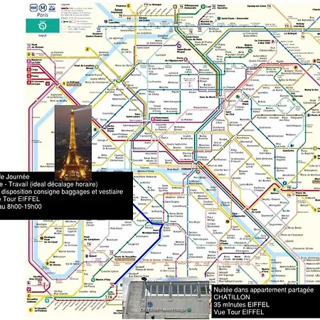 Eiffel Citea Access dayroom Espace Paris sans nuitée et Chambre partagée Chatillon nuitée -- Repos journée ou Espace Travail 8-19h Proche Tour Eiffel ou Usage bureau à l'heure en journée -- Nuitée Chatillon Avenue Paris-2